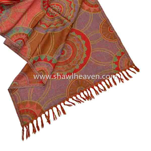 Aztec mayan boiled wool jacquard stole scarf foulard